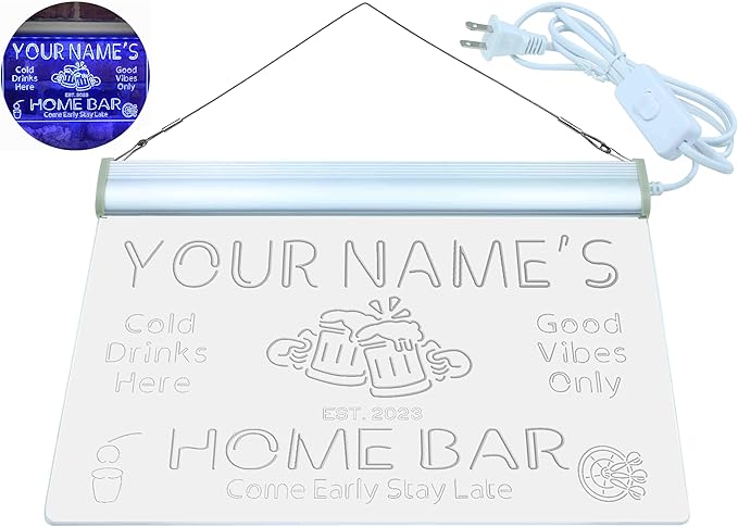 ADVPRO Personalized Your Name Custom Home Bar Beer Established Year Single Color LED Neon Sign 16 x 12 Inches st4s43-p11-tm-b