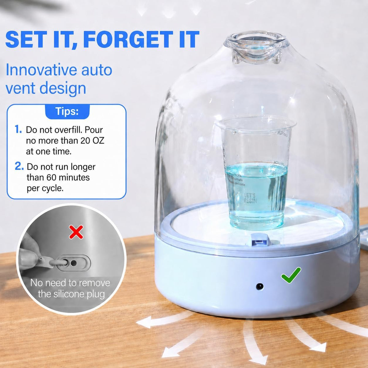 LET'S RESIN Airzero Resin Bubble Remover, 99kPa Remove 99% Bubbles Quickly