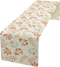 Pumpkin Leaves Table Runner,Seasonal Autumn Thanksgiving Kitchen Dining Table Decoration for Home Party Decor 13x120 Inch