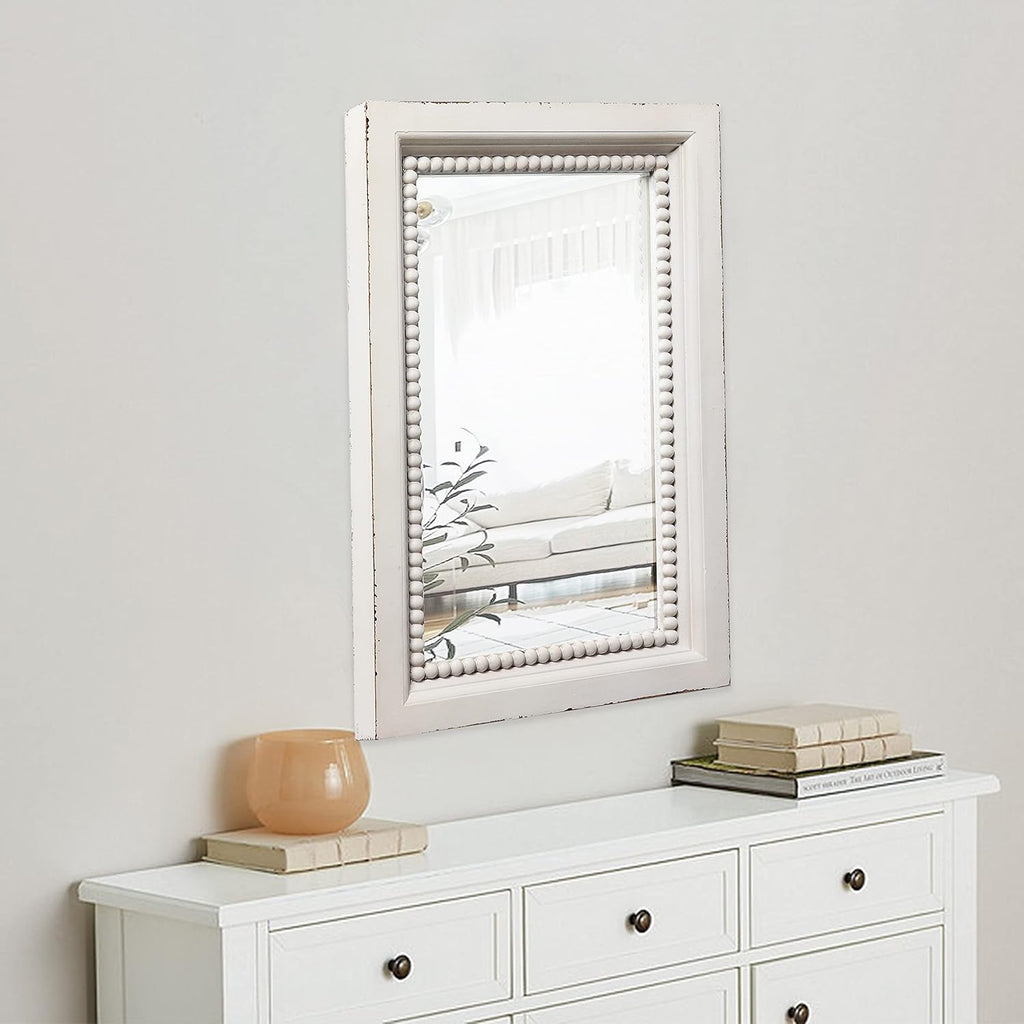boho white mirrors for wall decor 24 x showing dimensions