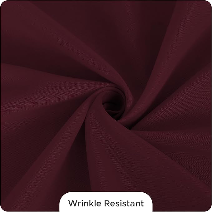 Fitable 8 Pack Rectangle Tablecloths: Stain Resistant Wrinkle Free Fabric Table Clothes, Washable Reusable Polyester Table Covers for Wedding Party Birthday Banquet Reception(Burgundy, 60x102 Inch)
