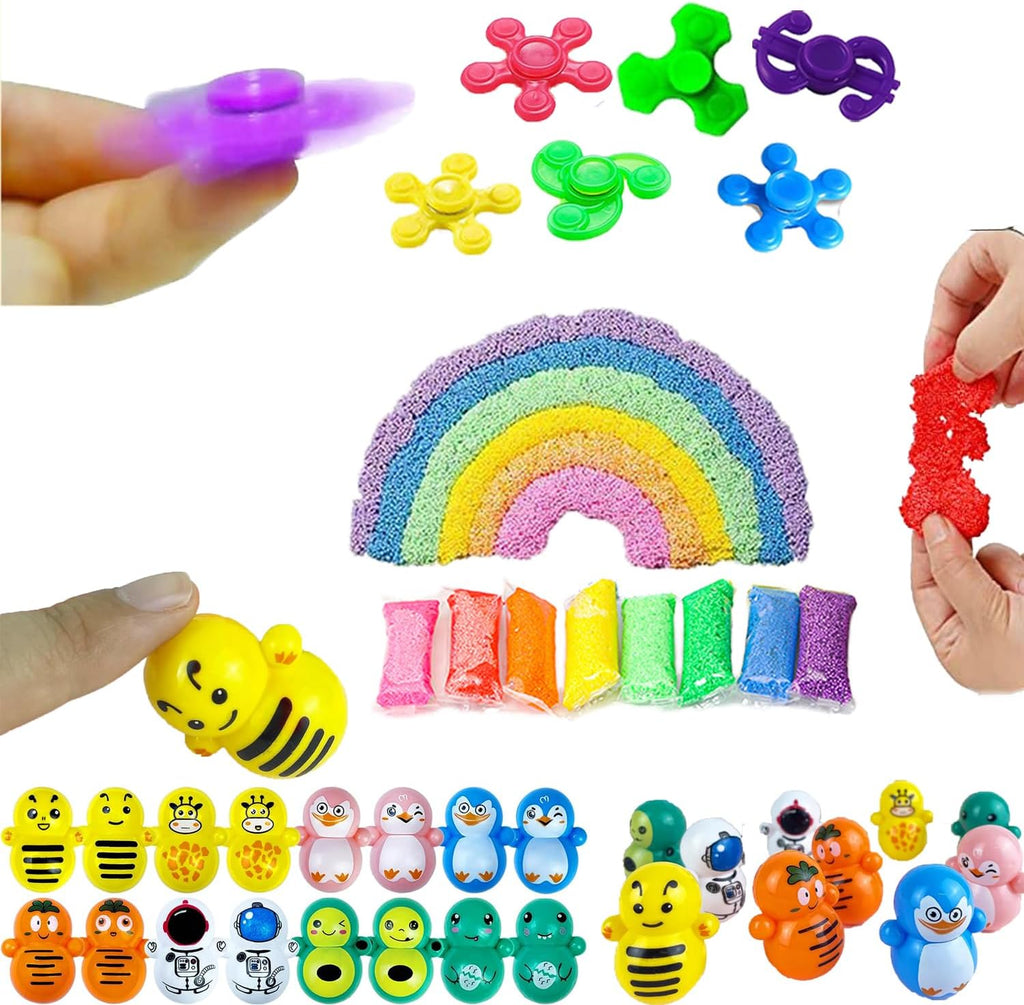 128 Pcs Party Favors for Kids 4-8-12, Fidget Toys, Pinata Stuffers, Treasure Chest Box Toys for Classroom, Goodie Bag Stuffers, Carnival Prize Box Toy for Boys Girls, Easter Egg Filler Gifts Bulk Toys