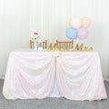 ShinyBeauty Square Tablecloth 72x72-Inch Sequin Tablecloth Overlay Iridescent White Table Cover Sequined Table Cloths for Wedding White Tablecloth Linen Square Overlay for Cocktail/Dessert