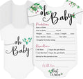 Sparkle and Bash Baby Prediction Cards - 5 x 7 in, Pack of 50, Black White Pink Floral - Baby Shower Predictions & Advice Cards for Parents-to-Be