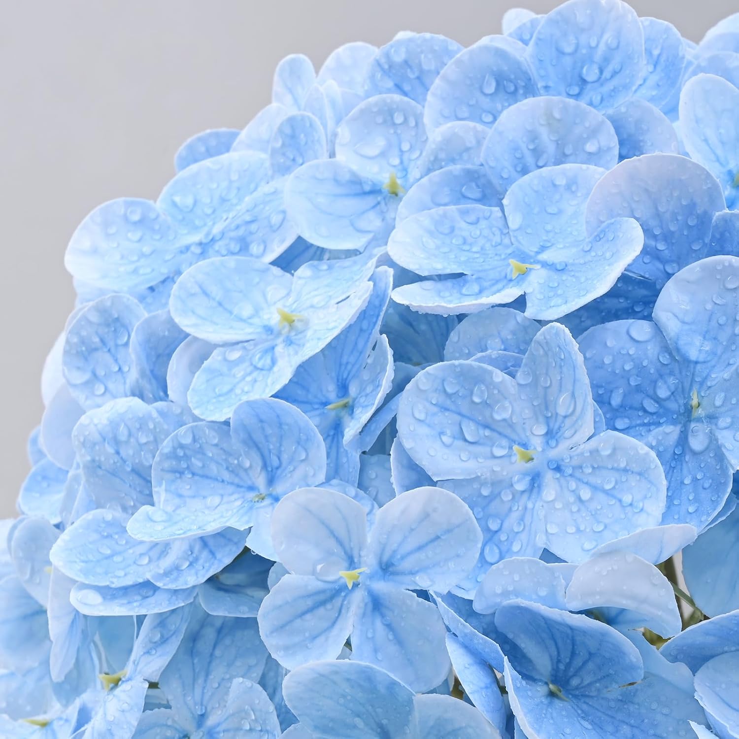 MARTINE MALL 3Pcs 21in Hydrangea Artificial Flowers, Latex Real Touch Hydrangeas Lifelike Large Hydrangea Flowers for Home Decor Party Arrangements Wedding Bouquets Centerpieces (Blue)