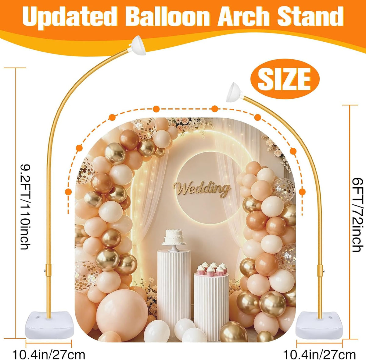 balloon arch kit for wedding decoration 9.2ft &, close-up detail