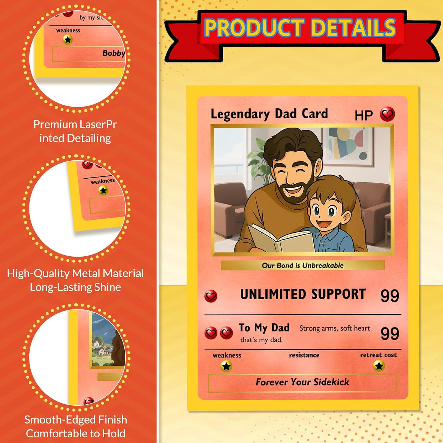 Custom Poke Cards Couple Personalized with Anime Picture & Name Customized Trainer or Character Card Gifts for Anniversary Christmas Valentines Birthday Fathers Day