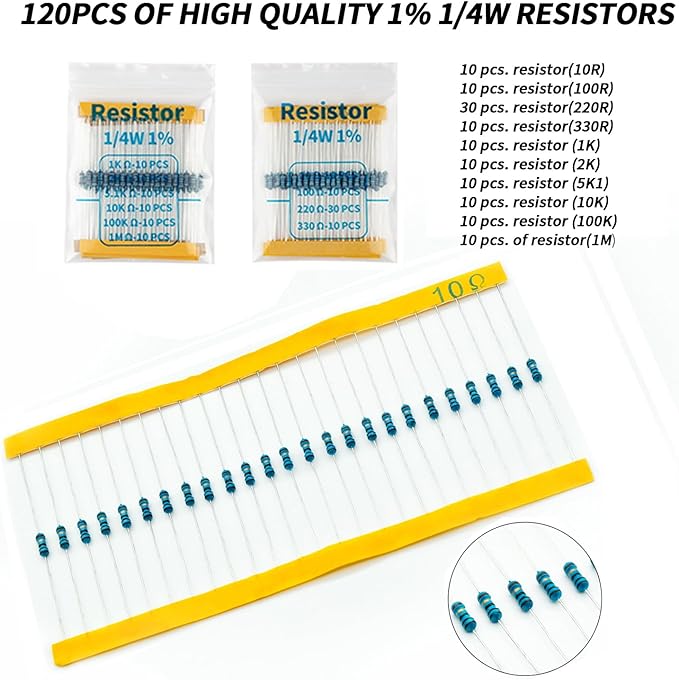 REXQualis Electronics Component Fun Kit w/Power Supply Module, Jumper Wire, 830 tie-Points Breadboard, Precision Potentiometer,Resistor Compatible with Arduino, Raspberry Pi, STM32