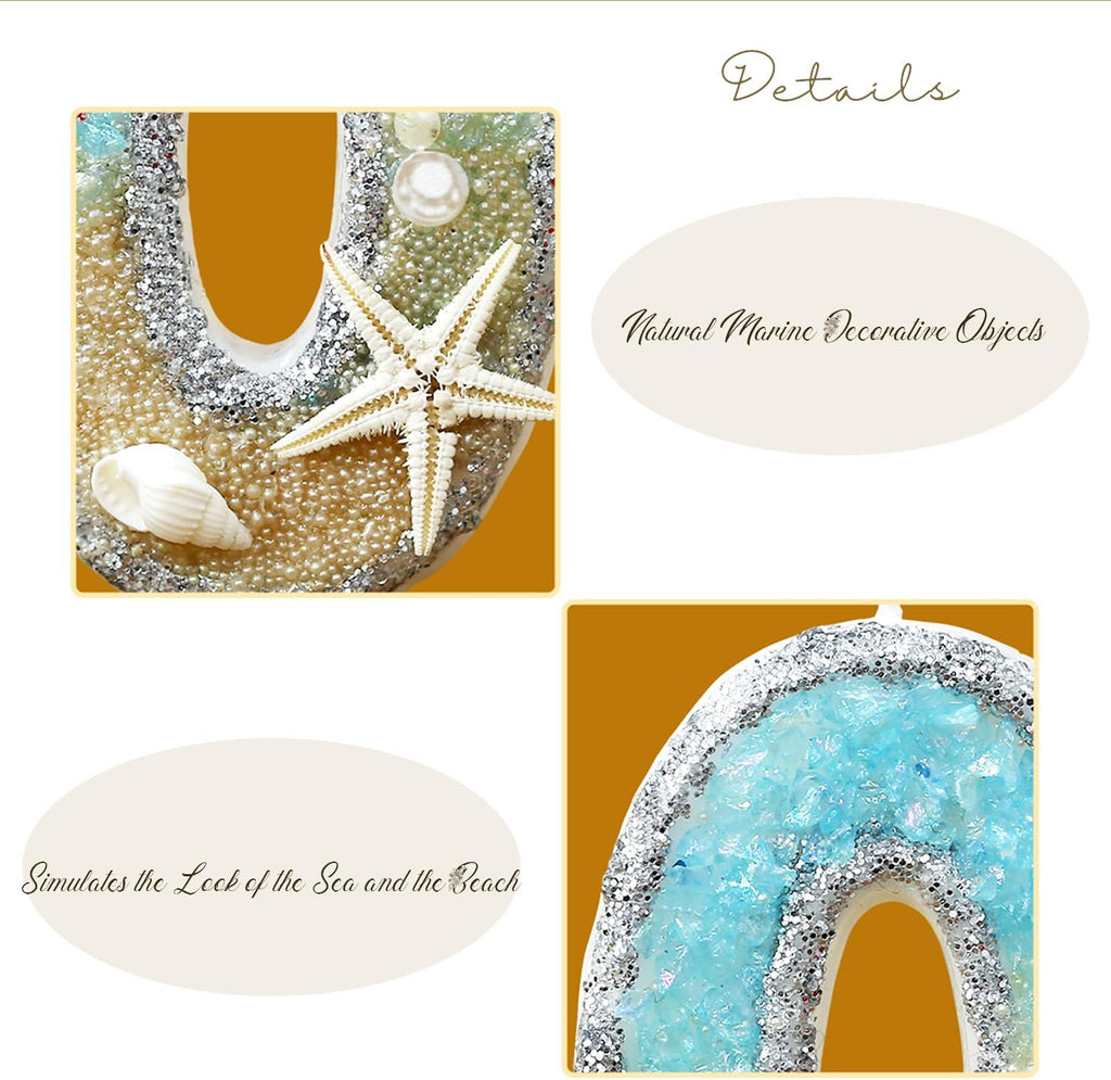 2nd Birthday Candle for Cake, Beach Starfish Sequins Candles, 2.76 inch Cake Topper Decoration for Birthday Party (Number 2)