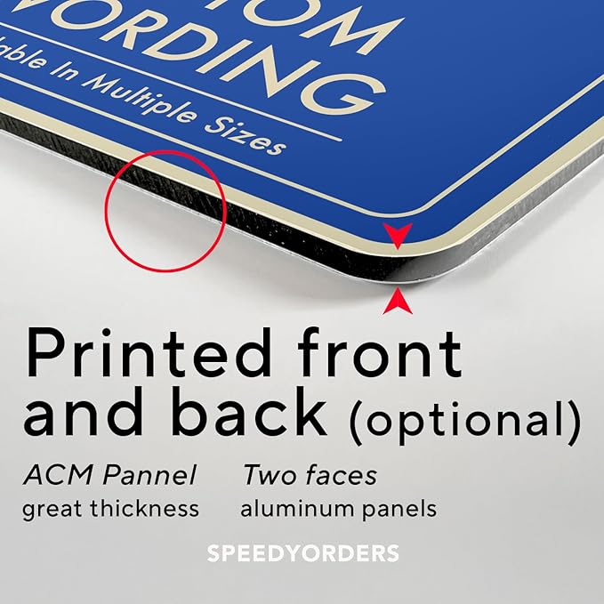 Custom Decorative Outdoor Metal Sign - Personalized Aluminum Driveway Sign, Waterproof, Made In USA - Design 1 Blue Steel 30x24 In