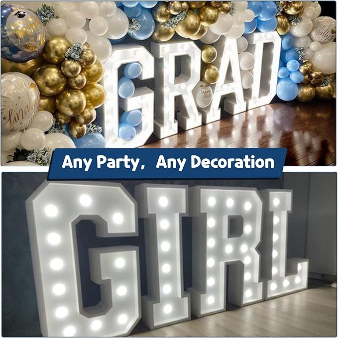Marquee Letters 3 Feet Tall Large Light Up Letters Baby Shower Decorations Wedding Engagement Proposal White Party Decorations Marry Me Sign Big Cardboard Backdrop Z