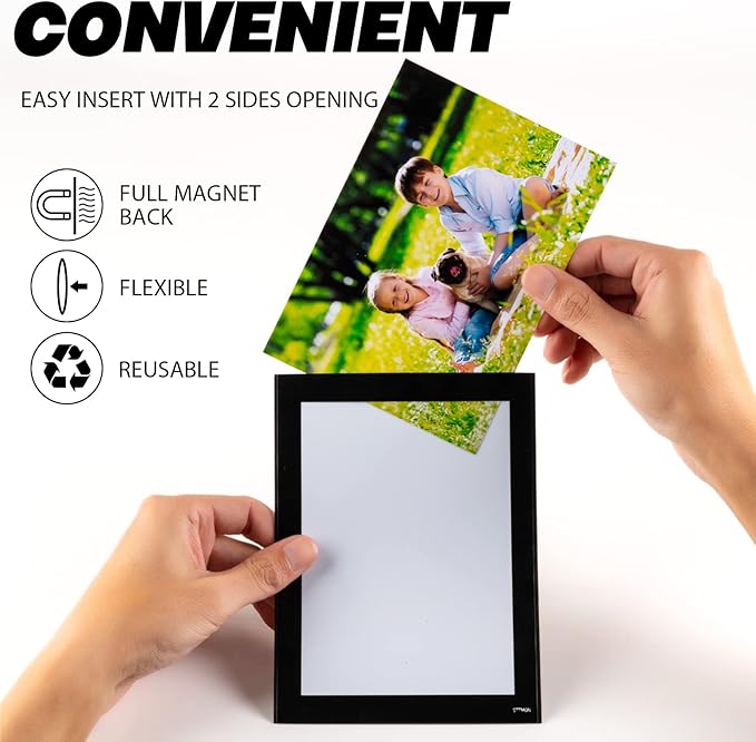 Magnetic Picture Frames for Lockers (4"X6",20 Pack),Magnet Photo Pockets/Greeting Card Holder,Decorations Frame for Home/Office/School/Classroom/Party