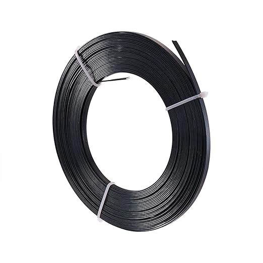 Fashewelry 32.8Ft 5mm Aluminum Flat Wire Black Bendable Metal Craft Wire Strip for Bezel Sculpting Armature Jewelry Making Gem Metal Wrap
