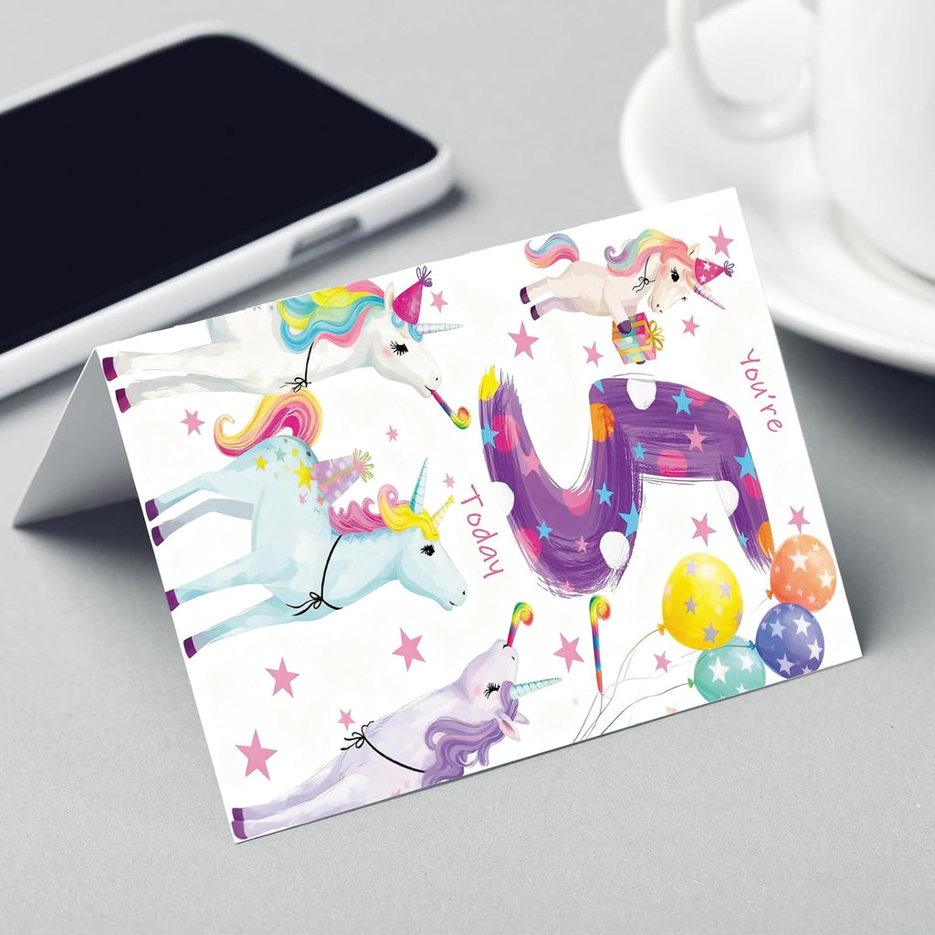 FANCYLUCKY Happy 5th Birthday Card Gift for Girls, Cute 5 Year Old Birthday Decoration for Daughter Granddaughter Niece