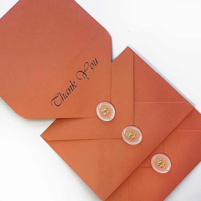 50 Pack 4x6 Envelopes Letter Size, Orange A4 Envelopes Self Seal for Wedding Invitation, Envelope 4.3x6.3 for Greeting Cards, Photos, Baby Shower, Graduation, Thank You Cards, Announcements