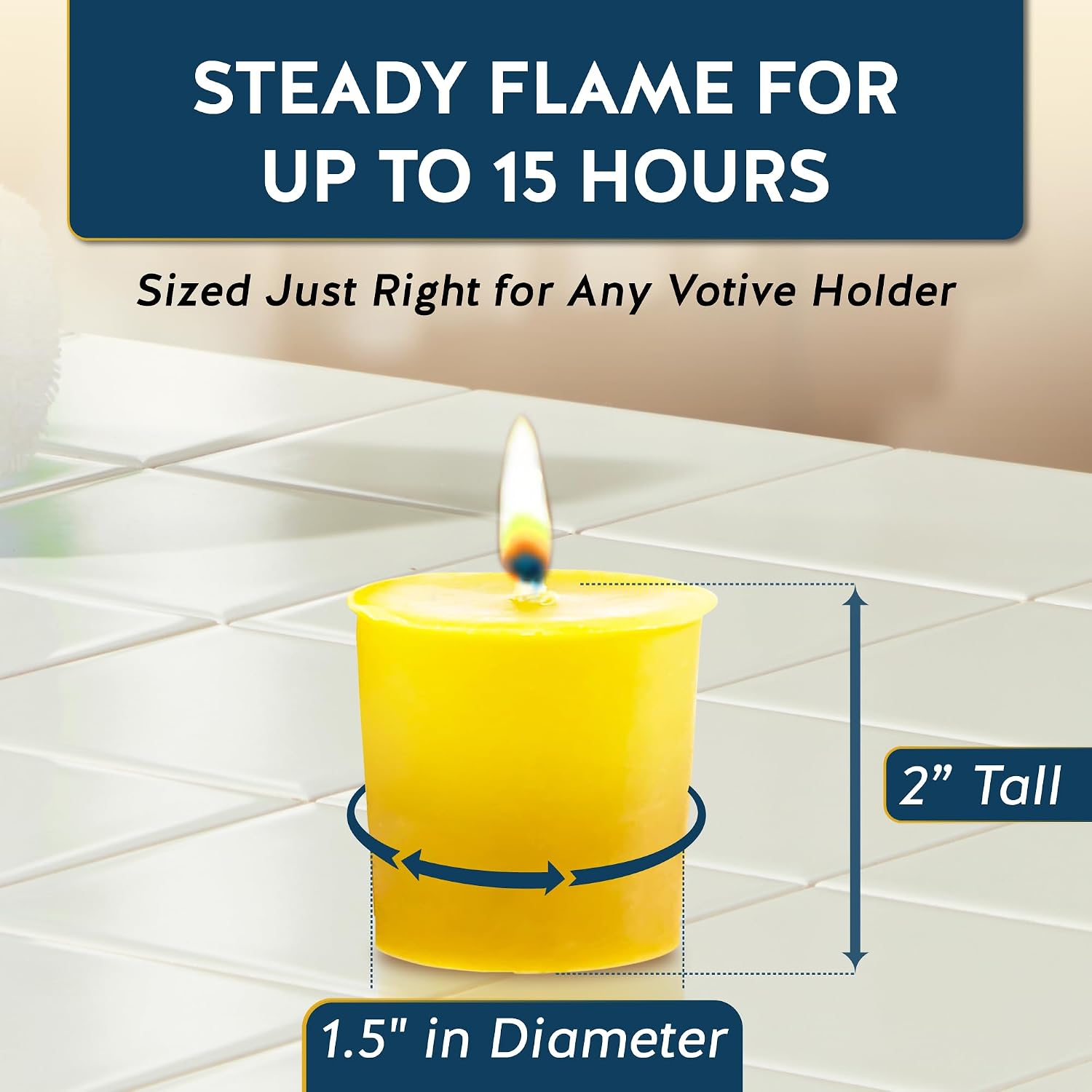 12 Pack of Beeswax Votive Candles - 100% Pure, Natural Beeswax with Natural Light Honey Scent - 15 Hour Burn - Alternative Imagination