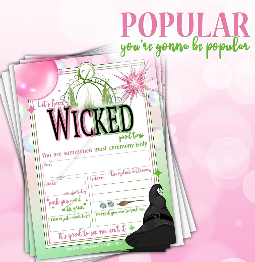 Baby Fresh Designs Let's Have a Wicked Good Time - Birthday Invitations - Viewing Party Invites - Set of 15 with envelopes