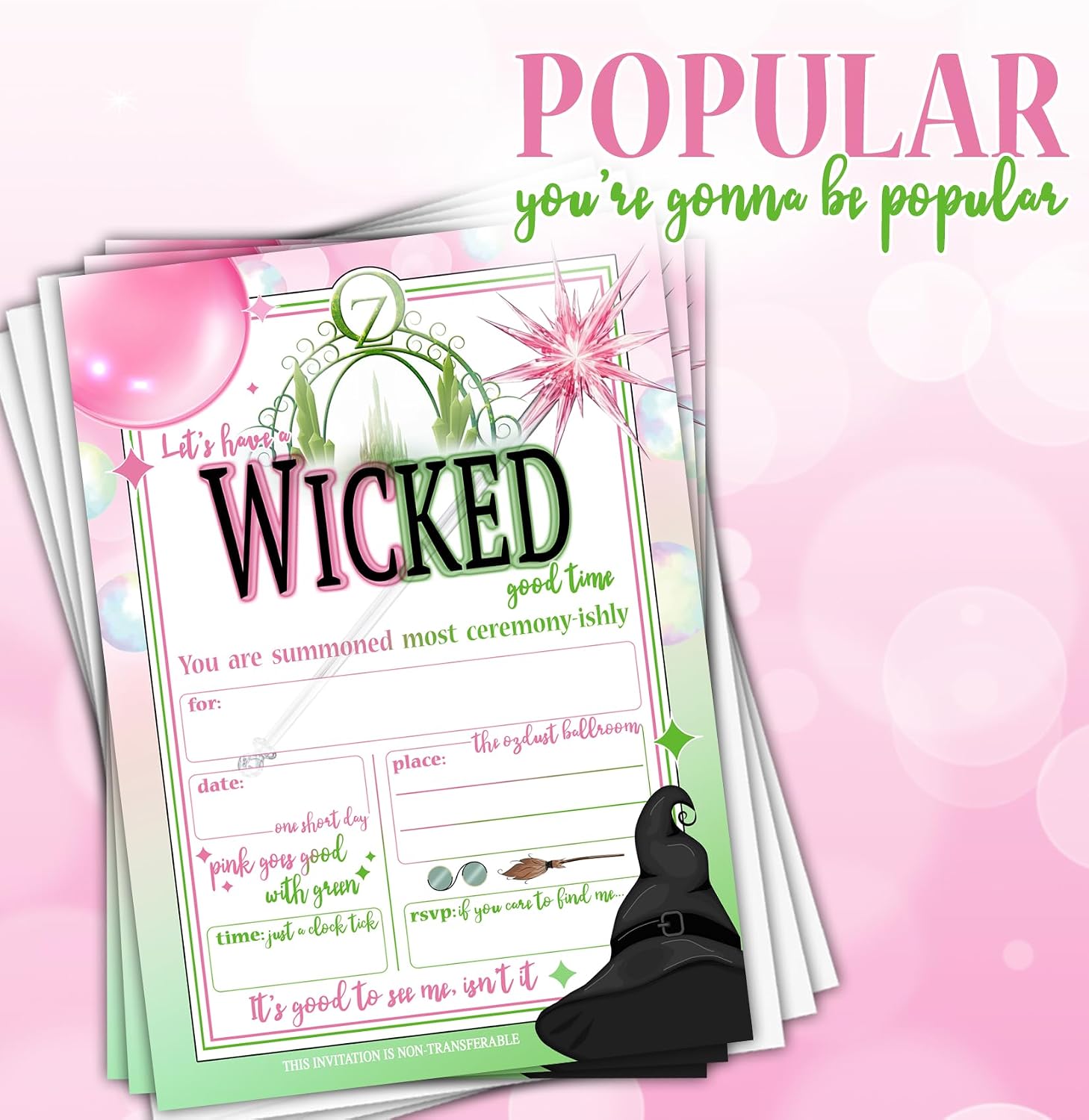 Baby Fresh Designs Let's Have a Wicked Good Time - Birthday Invitations - Viewing Party Invites - Set of 15 with envelopes