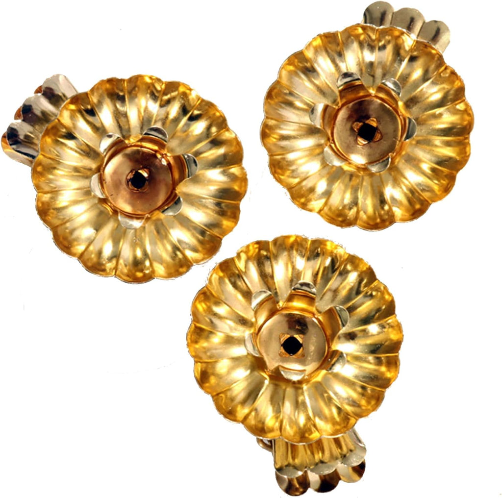 Candle Holders 20PCS Gold Flower-Shaped Metal Clip-On Candle Holders for Christmas Tree, Birthday, and Mother's Day Decorations (20, Gold)