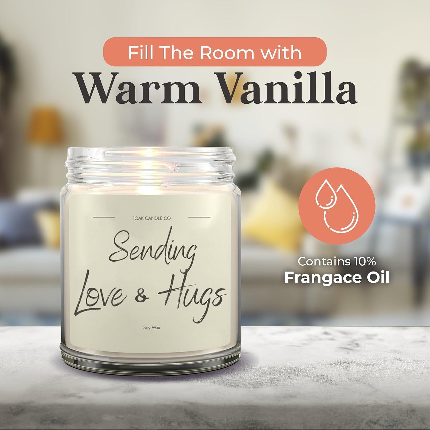 1OAK Big Hug Candle - Grief Gifts - Thinking of You Gifts for Women - Sympathy Gift - Condolence Gift - Sympathy Candle - Cheer Up - Vanilla Soy Candles