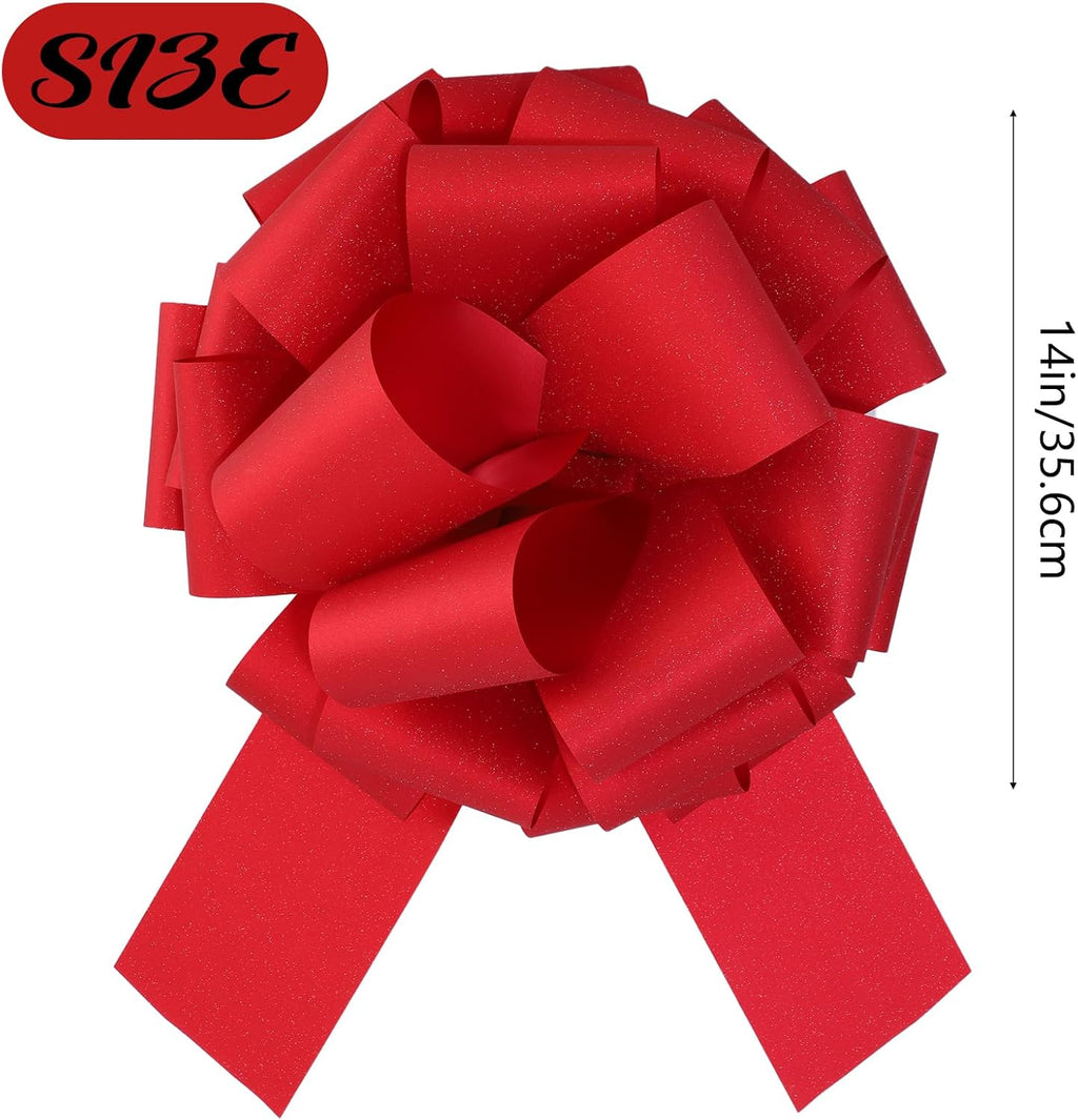 14 Inch Big Red Bow,1Pcs Big Bow for Present,Big Gift Bow for Appliances,Bikes,Table Decorations and Party Events Decoration