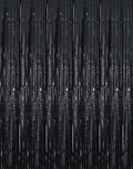 GOER 3.2 ft x 9.8 ft Metallic Tinsel Foil Fringe Curtains Party Photo Backdrop Party Streamers for Halloween,Birthday,Graduation,New Year Eve Decorations Wedding Decor (3 Packs,Black)