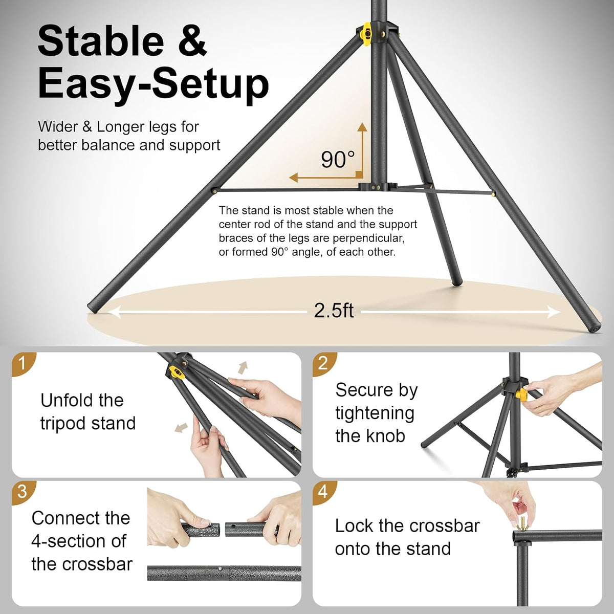 LINCO Lincostore Backdrop Stand Kit 10x6.5ft for Photography 4171