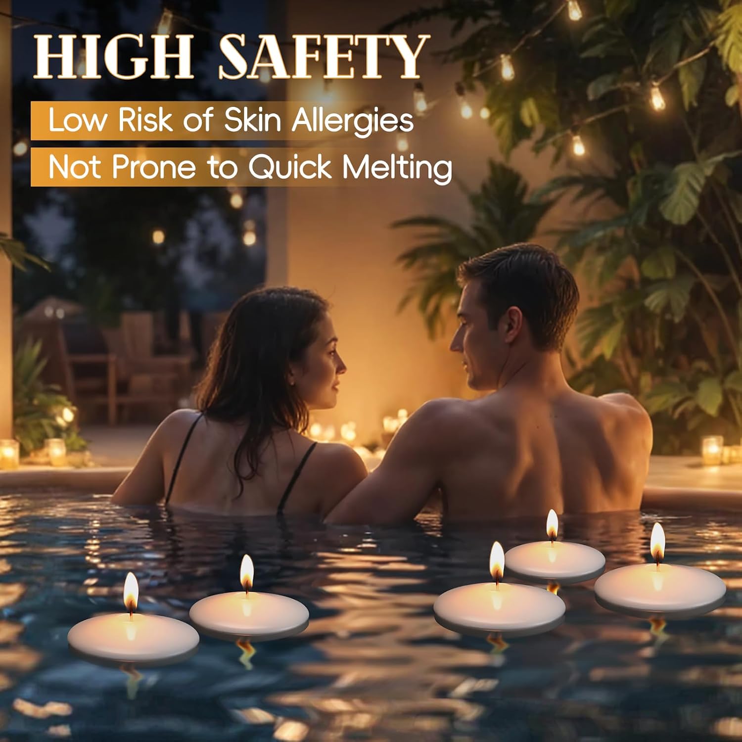 3 inch White Floating Candles, 48 Pack Unscented Floating Candle,8-9 Hours Burning Floating Candles for Centerpieces, 3“ Water Candles for Cylinder Vases, Wedding, Party