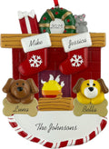 Customized and Personalized Christmas Ornament - Family of 2-6 with Two Pets - Select 2 of The 25 Different Dogs and Cats to Design Your Own Made to Order Gift (Family of 2)
