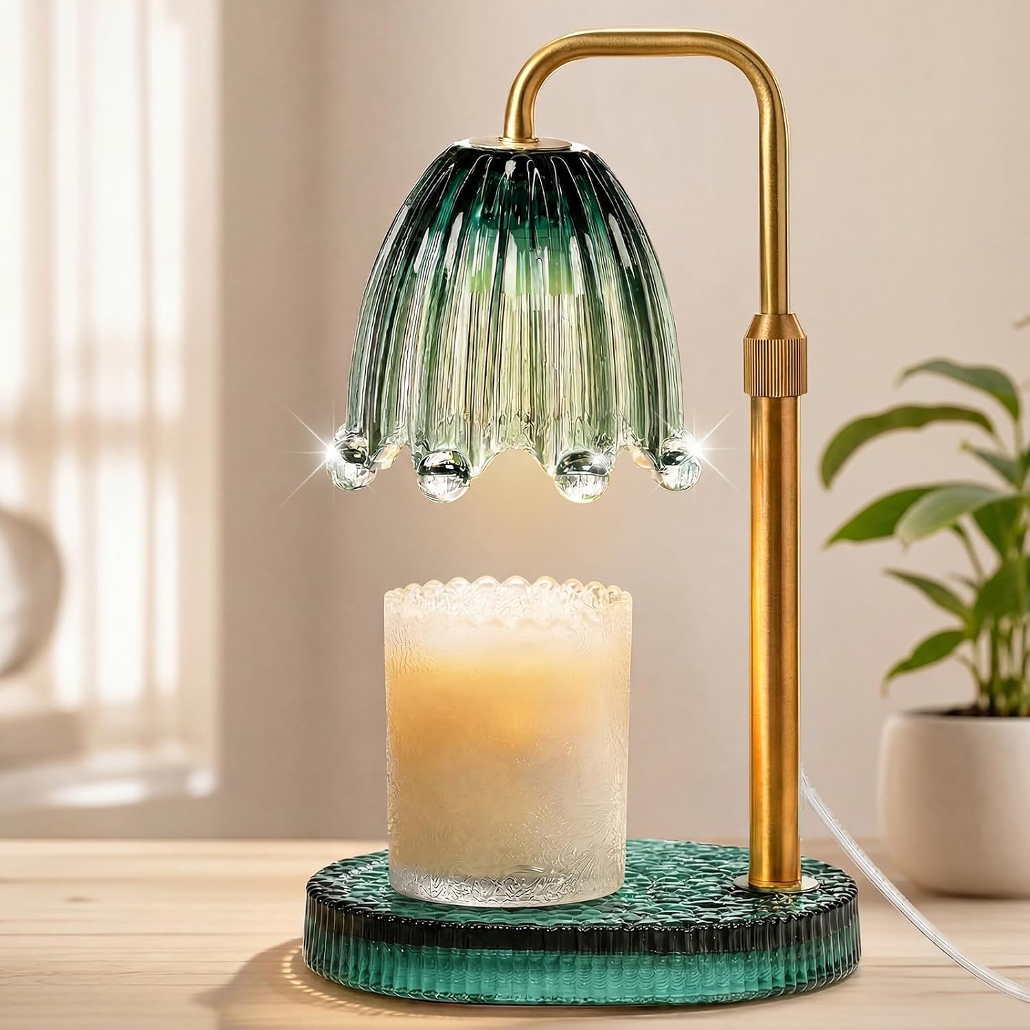 Candle Warmer Lamp with Timer - Electric Wax Melt Warmer with Adjustable Height and Dimmer for Scented Candle Wax, Home Fragrance Décor and House Warming Birthday Gifts for Women Mom