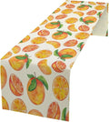 Watercolor Fruit Botanical Print Table Runner Spring Summer Orange Lemon Dinner Runner for Farmhouse Party Holiday Home Kitchen Dining Table Decor 13x70