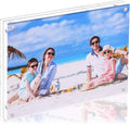 Acrylic 8 X 10 Photo Frame Clear Floating Double Sided Magnetic Picture Certificate Document Magnetic Photo Frame for Tabletop Display with Frame Stand and Gift Box (Free Soft Microfiber)