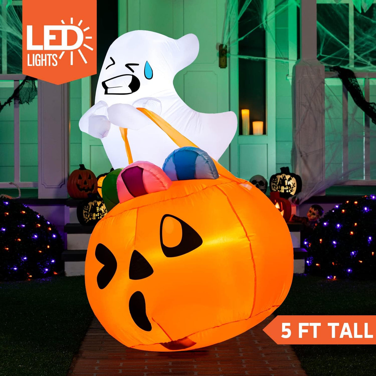 Joiedomi 5 FT Tall Halloween Inflatables Outdoor Decorations, Inflatable Cute...