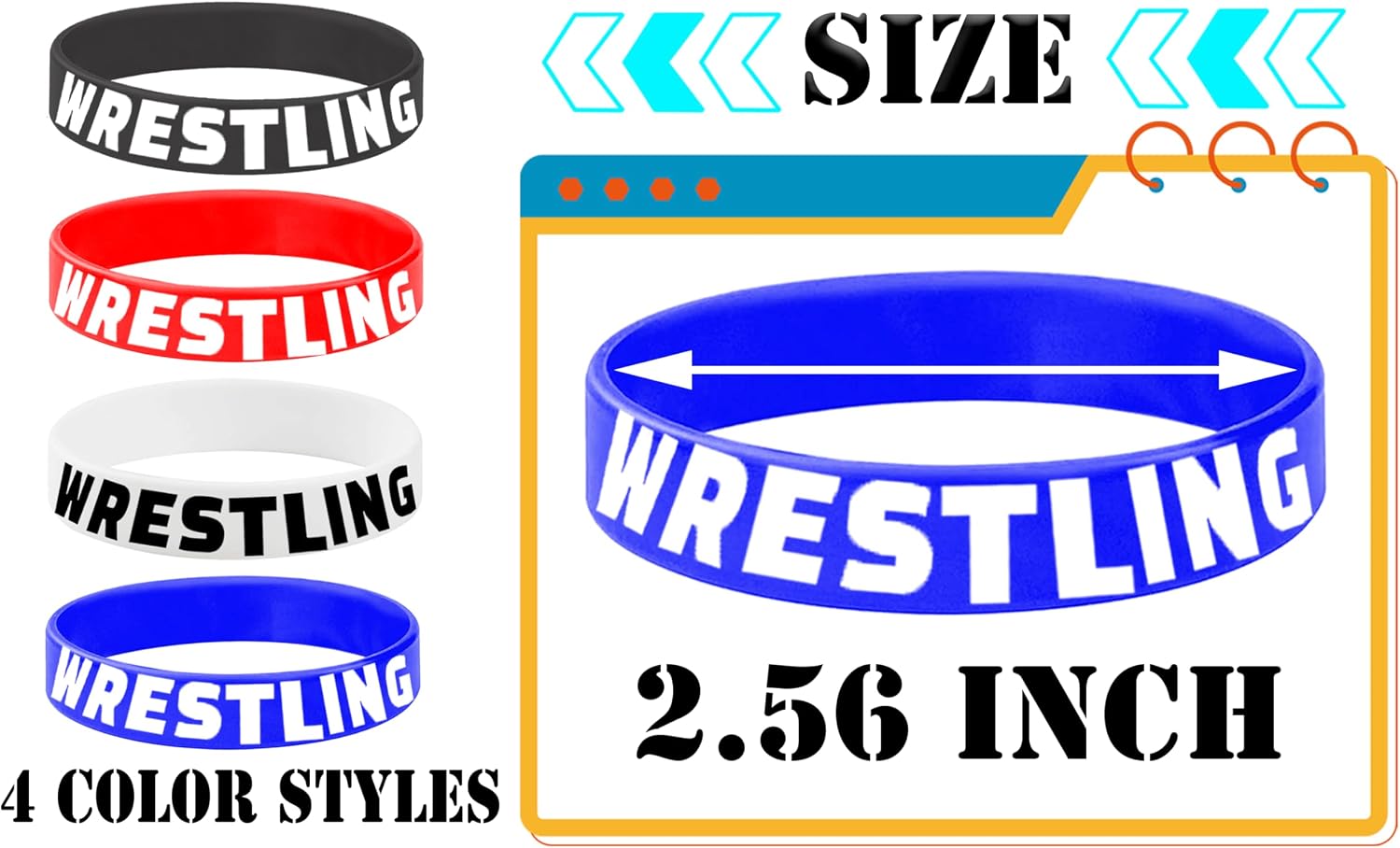 24PCS Wrestling Rubber Silicones Wristbands Wrestling Match Themed Birthday Grapple Party Favors Decorations