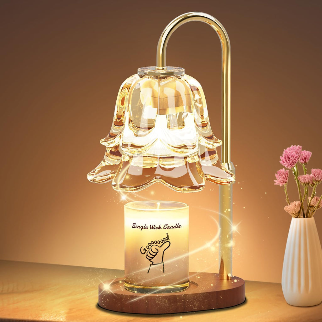 Candle Warmer Lamp with Timer, Upgraded Dimmable Wax Melts Warmer for Jar Candles, Height Adjustable Candle Lamp, Birthday Gifts for Women Mom, House Warming Gifts New Home Decor