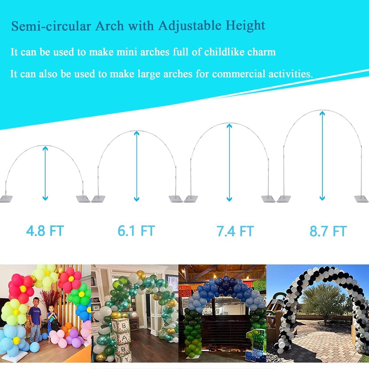 decojoy balloon arch stand, 7.5ft large round backdrop on a desk or shelf