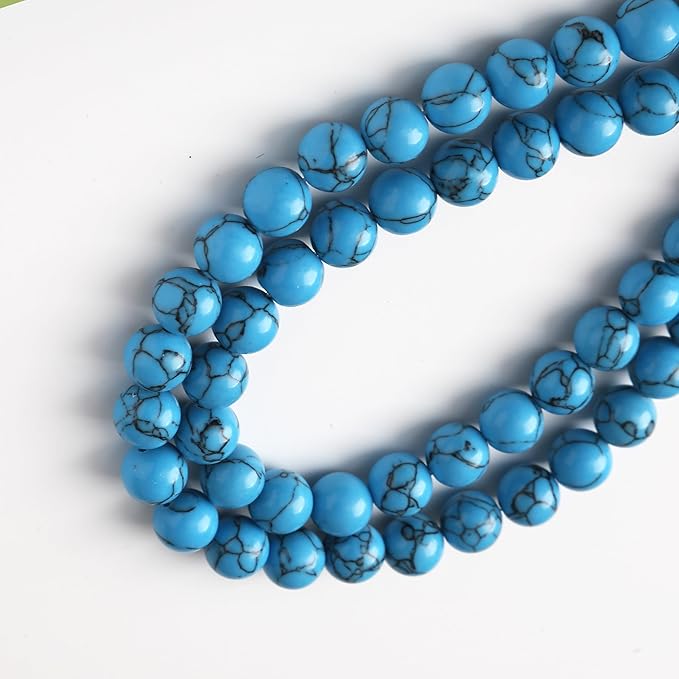 River Stone Blue Turquoise Stone Beads for Jewelry Making DIY Craft Gemstone Beads Kit (4mm, 88pcs) Cosmic Crystal Pebbles for Bracelets, Necklaces, Home Decor