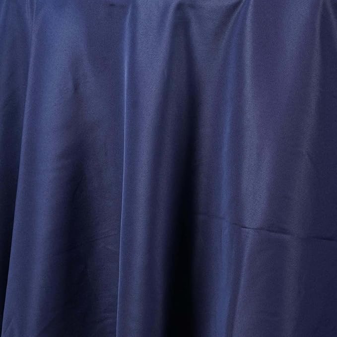 Efavormart Round Tablecloth, 120 Inch Stain & Wrinkle Resistant Washable Table Cloth, Decorative Polyester Fabric Table Cover for Banquet, Wedding, Dining - Navy Blue