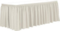 Ultimate Textile Pleat Polyester Fabric Table Skirt - Machine Washable Flame Resistant with Clips for Events, Weddings & Trade Shows, Cut & Sewn in Paterson, NJ - Ivory, 17' Shirred Pleat