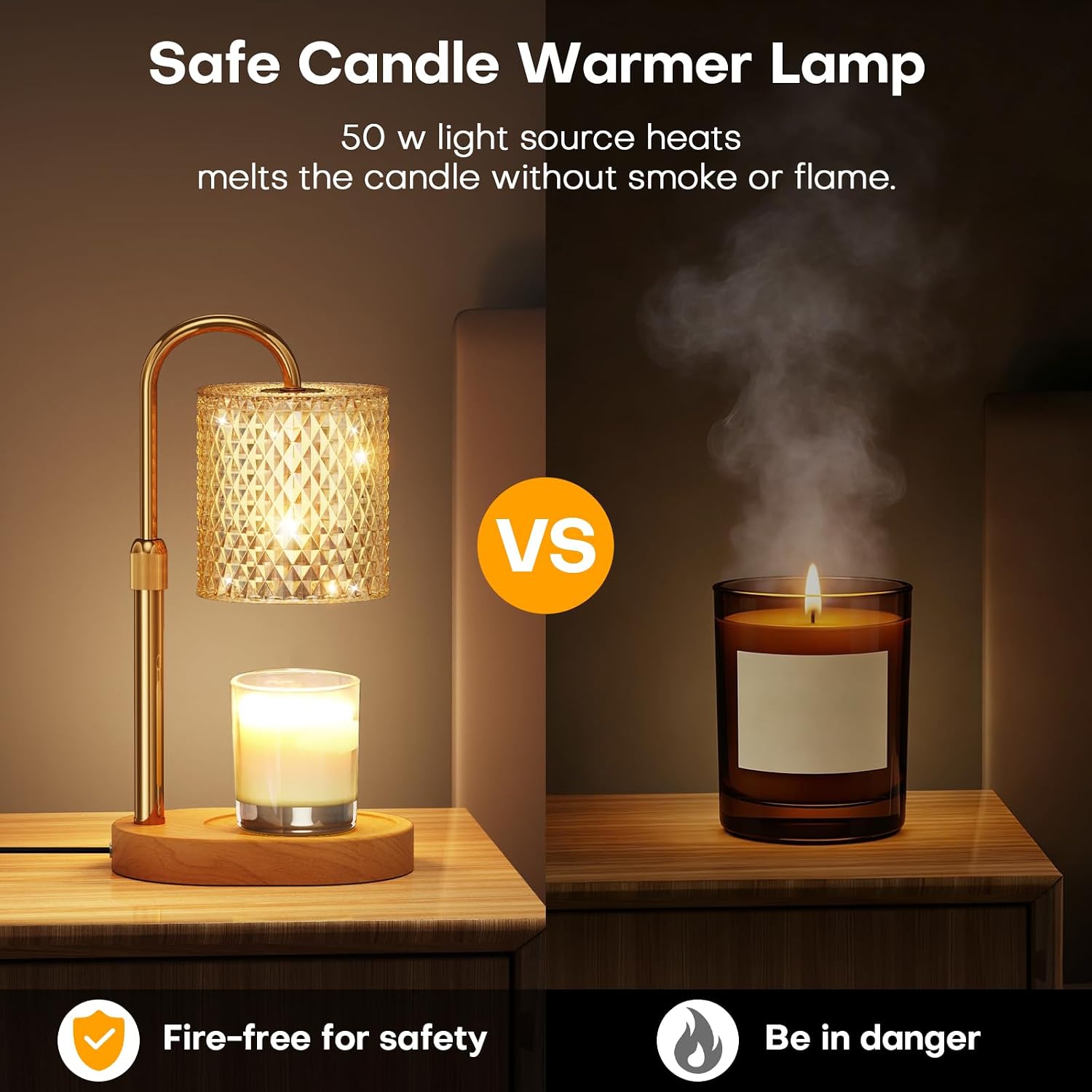 Candle Warmer Lamp with Timer Dimmer Height Adjustable Electric Candle Wax Warmer for Jar Candles Wax Melt Warmer with 2Bulbs Heater Lamp for Scented Wax for New Home Decor,House Warming Gifts