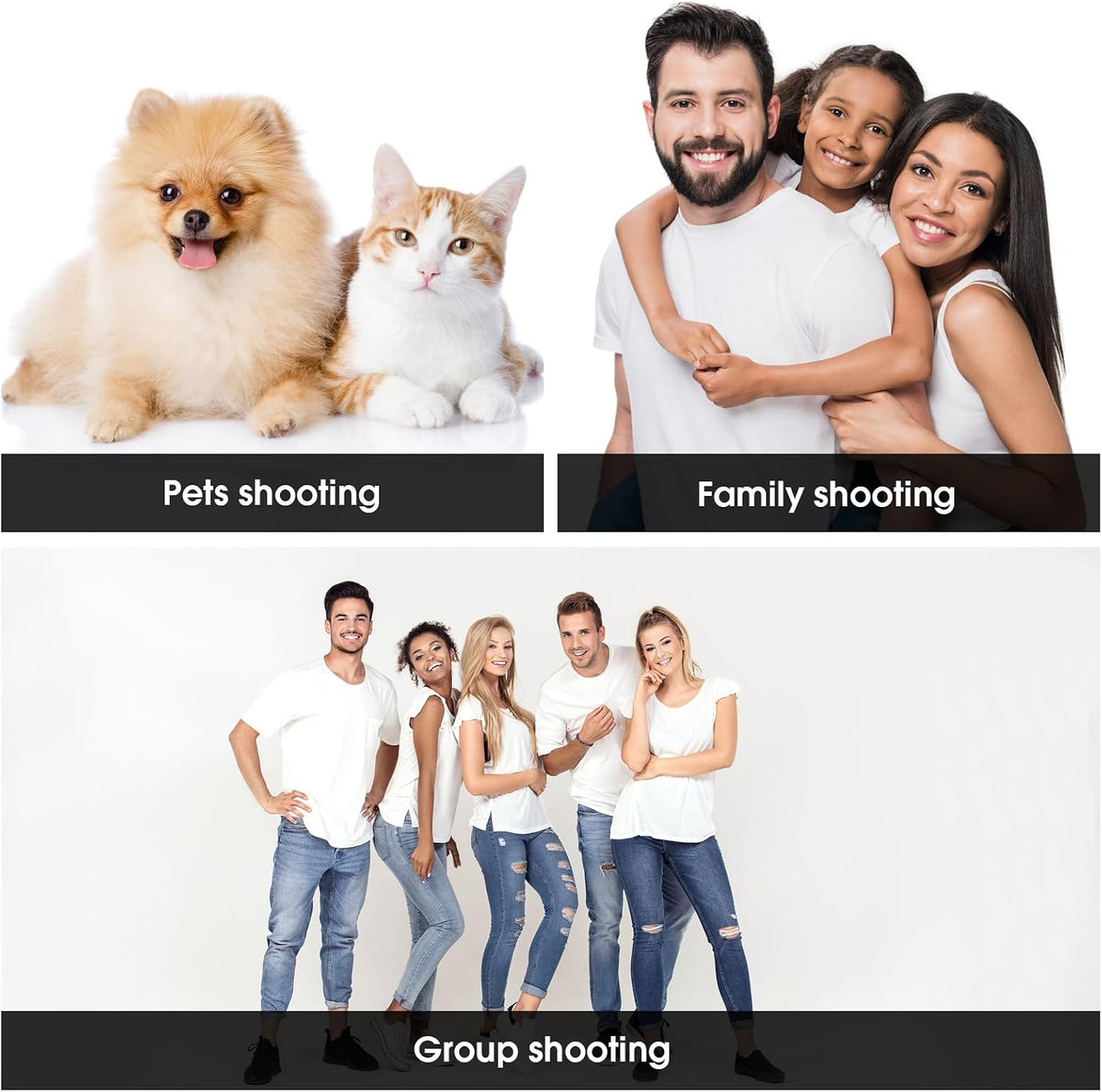 CPLIRIS 10x20ft White Backdrop for Photography, Dual-Size Dual-Pocket Design ...