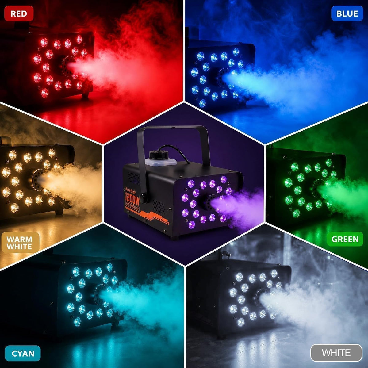 Dazzle Bright 1200W Halloween Fog Machine, Smoke Machine Outdoor Indoor with ...