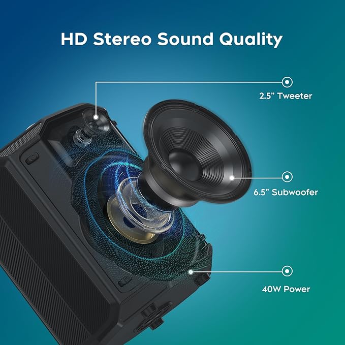 Portable Karaoke Machine for Adults, Bluetooth Speaker with 2 Wireless Microphones New PA System Bluetooth 5.3 Karaoke System with DJ Light for Party and Gatherings (Karaoke)