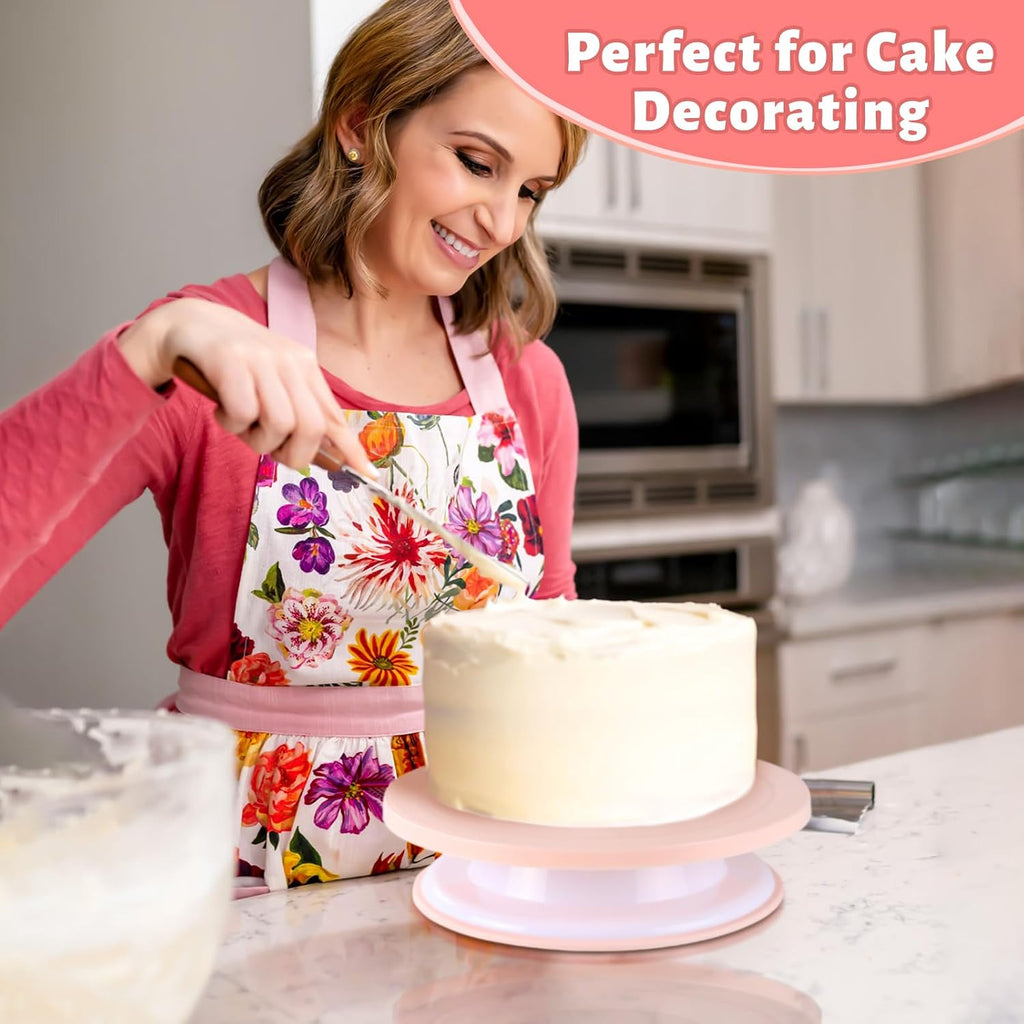 207PCS Cake Decorating Kit Includes Revolving cake turntable for decorating, Icing Bags and Tips Set, 3 Spatulas, 3 Cake Scraper, 100 Piping Bags, frosting piping kit,and 3 Coupler for Baking