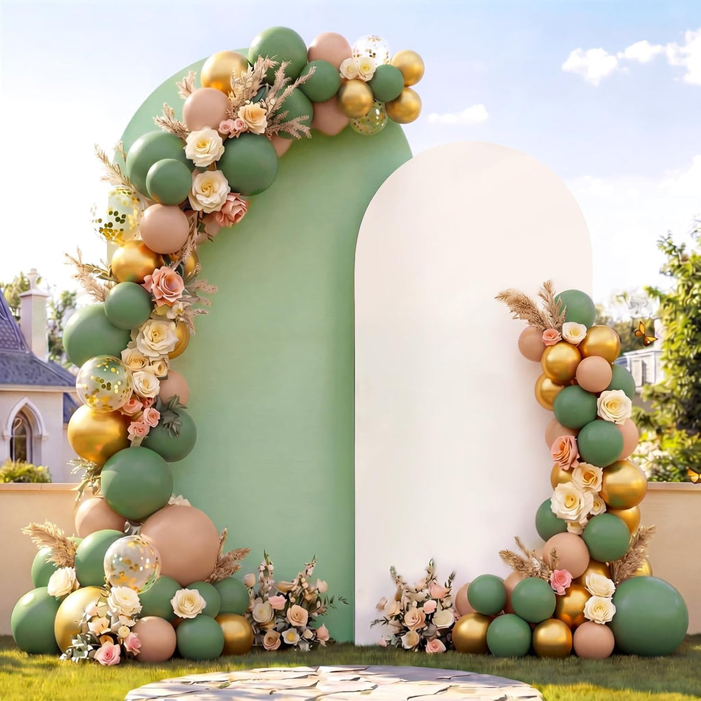 sage green 131 pcs arch backdrop cover with, main product view
