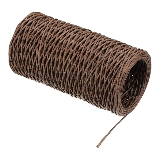PATIKIL 164 Feet Floral Bind Wire Wrap Twine, 1mm Florist Wire Iron Wire Paper Covered Vine Wrapping Binding Wire for Flower Bouquets, Brown