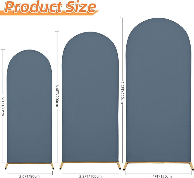 Wedding Arch Cover 6.6FT Arch Backdrop Cover Spandex Fitted Arch Cover for Round Top Chiara Backdrop Stand Covers for Wedding Birthday Party Baby Shower Banquet Ceremony Decoration