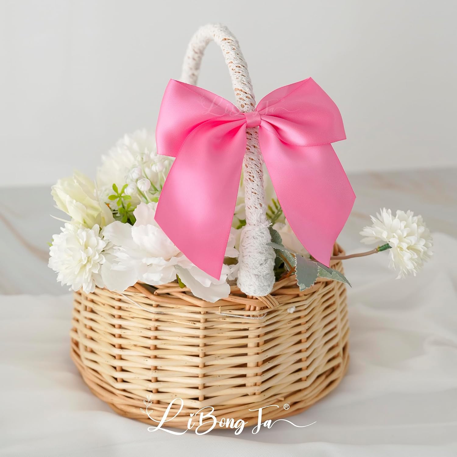 24 PCS Hot Pink Bows 5" Pre-Tied Fuchsia Pink Satin Ribbon Twist Tie Bow for Gift Wrapping Candy Treat Bags Crafts Baby Shower Birthday Party Favors Wedding Decor