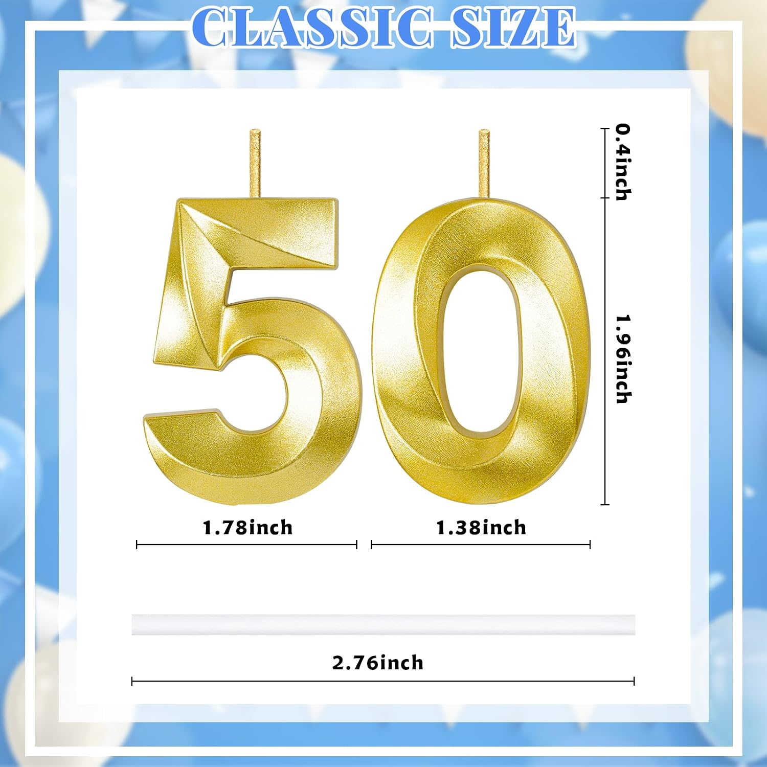 50th Birthday Candles for Cake,Birthday Decorations for Him Her,Number Candles for Cake Toppers Party Anniversary