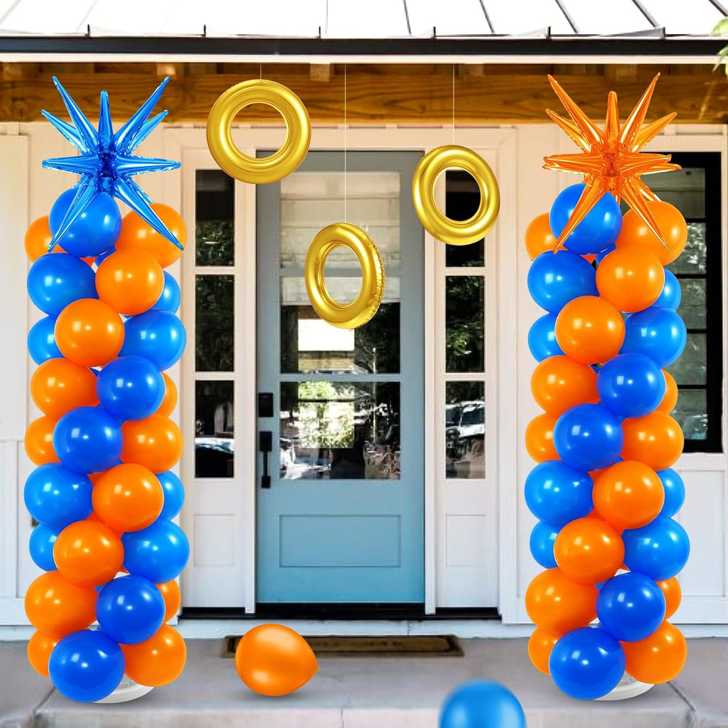 sosation 2 set blue orange party decor cartoon, package contents
